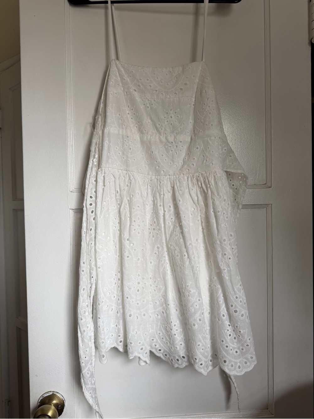 Trixxi White Eyelet Dress with Scalloped Details